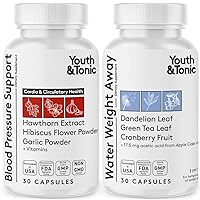 Natural Diuretics for Blood Pressure Support | High Strength Water Weight Pills to Lower Water Retention | Fluid Loss & BP Supplements for Heart & Circulatory System w/Vitamins & Herbs | Women & Men