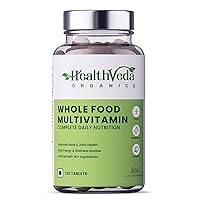 Health Veda Organics Whole Food Multivitamin with Natural Vitamins & Minerals I 120 Veg Tablets I Best for Energy, Brain, Heart & Eye Health I for Both Men & Women