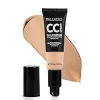 Full-Coverage Color Correction CC Cream, Oil-Free with Peptides & Vitamin C, Best for Correcting Redness and Uneven Skin Tone, Buildable Foundation Coverage (Light 20W)