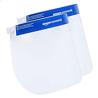 AmazonCommercial Transparent Safety Face Shield, Full Protection Cap Wide Visor, Easy to Clean, Pack of 2
