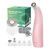 2-in-1 Microdermabrasion Machine for Facial, Diamond Microdermabrasion Device USB Rechargeable (Pink) with Large Diamond Tip