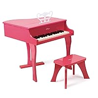 Hape Happy Grand Piano in Pink Toddler Wooden Musical Instrument, L: 19.7, W: 20.5, H: 23.6 inch