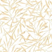 Honey Wheat Watercolor Leaves Removable Peel and Stick Wallpaper, 20.5 in X 16.5 ft, Made in the USA