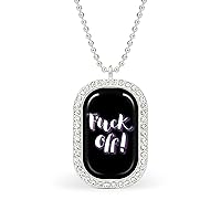 Fck Off Necklace Personalized Pendant Necklace Simulated Diamond Necklace Jewelry for Women Gift