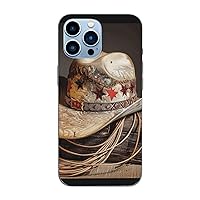 American West Rodeo Hat Printed Magnetic Case for iPhone 13 Pro Case Frosted Shockproof Clear Phone Case Cover 6.1 Inch,High-Speed Charging,Acrylic Back,Not Yellowing