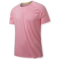 Mens Athletic Shirts Short Sleeve Quick Dry Workout Gym Tshirts Shirts Stretch Running Hiking Crewneck Basic T-Shirts