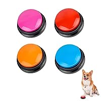 Voice Recording Button, Dog Buttons for Communication Pet Training Buzzer, 30 Second Record&Playback, Voice Recording Clicker for Cat, Puppy, Pet Trainin, Funny Gift for Study Office Home 4 Pcs