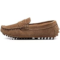 rismart Shenn Boys' Cute Slip-On Suede Leather Loafers Shoes S8884