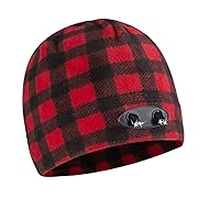 POWERCAP LED Beanie Cap 35/55 Ultra-Bright Hands Free LED Lighted Battery Powered Headlamp Hat Gifts for Dad Father Men Husband - One Size - Plaid Red & Black