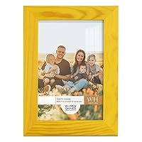 Renditions Gallery 4x6 inch Picture Frame Sunflower Yellow Wood Grain Frame, High-end Modern Style, Made of Solid Wood and High Definition Glass for Wall and Tabletop Photo Display