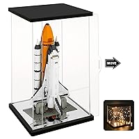 NONEMEY Acrylic Display Case with Two Kind of Lights, Dustproof Diecast Model Show Box,Countertop Box Cube Organizer Stand Dustproof Protection Showcase for Collectibles (6×6×10inch；15×15×25cm)