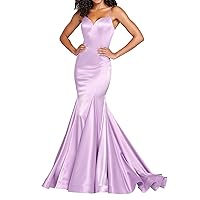 Women's Mermaid Long Prom Dresses Spaghetti Strip Backless Formal Evening Dress
