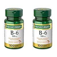 Vitamin B6, Supports Energy Metabolism and Nervous System Health, 100mg, Tablets, 100 Ct (Pack of 2)