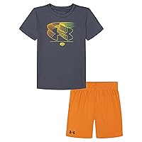 Under Armour boys Short Sleeve Tee and Short Set, Lightweight and Breathable