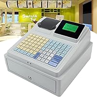 Cash Register for Small Businesses, Multifunctional Cash Register Commercial 8 Digital Led Cash Register, Electronic Cash Register 81 Keys