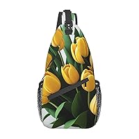 Tulips Flowers Cross Chest Bag Diagonally Multi Purpose Cross Body Bag Travel Hiking Backpack Men And Women One Size