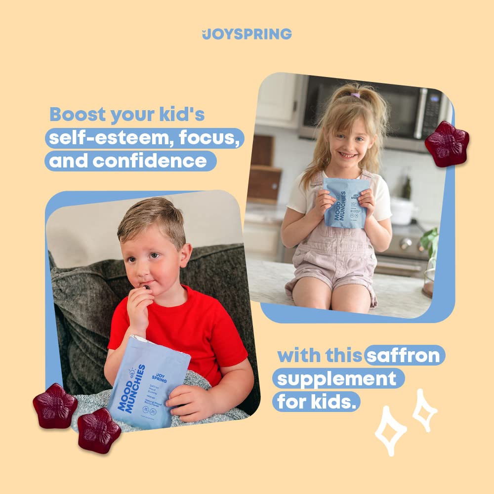 Joyspring Magnesium Citrate Liquid - Magnesium Supplements for Kids and Saffron Gummies for Kids - Mood Support Supplement for Kids