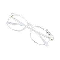 Blue Light Blocking Glasses for Women, Anti Eyestrain, Computer Reading, TV Glasses, Stylish Square Frame, Anti Glare(Clear,+4.25 Magnification)