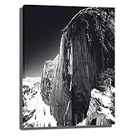 Ansel Adams Photo Monolith The Face Of Half Dome 1927 Print Poster Vintage Posters Canvas Wall Art Artwork Picture for Office Home Wall Decor (1-Unframed,8inx10in)