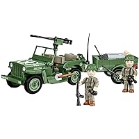 COBI Historical Collection WWII Jeep Willys MB Vehicle with Trailer