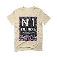 California Republic Floral Cali Beach Summer Flowers Botanical Graphic Print Tropical for Men T Shirt
