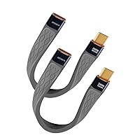 APEXSUN USB C Extension Cable(0.4Ft), Short USB-C Male to Female Flexible Cable Support Thunderbolt 4/3,USB4, PD 240W,8K/4K Video,40Gbps Date Transfer for External SSD, EGPU, Docking,MacBook,Phone