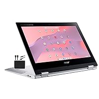 acer 2023 Newest X360 Chromebook Spin 2-in-1 Convertible Laptop Student Business,8-Core MediaTek MT8183C Processor,11.6‘ HD Touch IPS,4GB RAM,64GB eMMC,WiFi 5,Chrome OS+MarXSolCables,Pure Silver