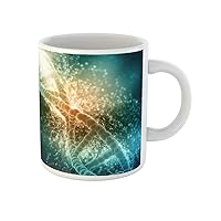 Coffee Mug Genetic 3D Render of Medical Dna Strand Human Life 11 Oz Ceramic Tea Cup Mugs Souvenir for Family Friends Coworkers
