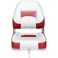 Two Tone Low Back Folding Boat Seat,White/Red