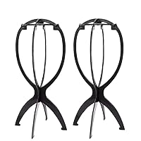 2 Pack wig stand 14.2 Inches wig holder for multiple wigs (Black)