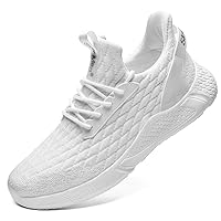 Slow Man Men's Running Shoes - Men's Walking Shoes Knit Mesh Breathable Athletic Sneakers Slip On Tennis Comfortable Cushioning Lightweight Gym Sport Shoes