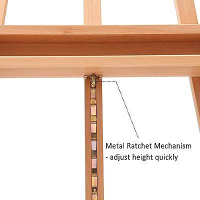 MEEDEN Large Painters Easel Adjustable Solid Beech Wood Artist Easel Studio Easel for Adults with Brush Holder Holds Canvas Up to 48