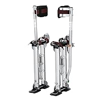 Drywall Stilts, 18''-30'' Adjustable Aluminum Tool Stilts with Protective Knee Pads, Durable and Non-Slip Work Stilts for Sheetrock Painting, Walking, Taping, Silver
