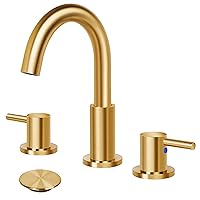 SOKA SK1B001AR Bathroom Sink faucets, 8 INCH Gooseneck - Lever, Gold + G