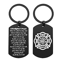Firefighters Prayer Keychain - God Give Me Strength To Save A Life - Firefighter Keychains Gifts for Men Women