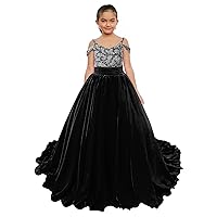 Girls Aline Off Shoulder Pageant Dress Princess Birthday Party Ball Gowns Chiffon PA028