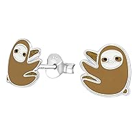 Sloth .925 Sterling-Silver Tiny Stud Earrings