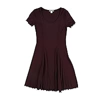 Womens Ribbed Fit & Flare Dress, Red, XX-Small