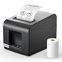 MUNBYN Receipt Printer P072, USB Receipt Printers Support Cash Drawer&80mm Receipt Paper, Thermal Receipt Printer for Small Business, POS Printer Compatible with for Windows/Android/Mac/Linux(Black)