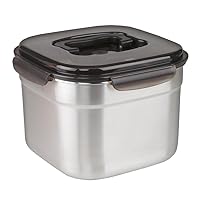 STENCOC Stainless Steel BPA Free Square Leakproof Airtight Kimchi/Pickle/Food Storage Container Saver (5.8L / 196oz / 9.1