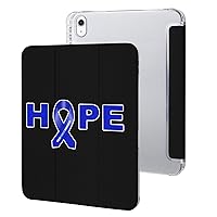 Hope Colon Cancer Ribbon Protective Case with Soft Silicone Back Smart Stand Case Cover with Pencil Holder Compatible with IPAD 10代 (10.9in)
