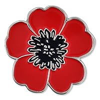 PinMart Poppy Flower Remembrance Memorial Day Enamel Lapel Pin