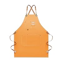 Apron, Adjustable Chef Apron for Women and Men with Large Pockets, Cooking Kitchen Apron with Back Straps