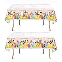 2pcs Princess Tablecloth Table Cover, for Princess Theme Birthday Party Supplies Decorations (70