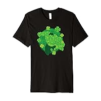 Marvel Hulk Outline Four-Leaf Clovers Green St Patrick’s Day Premium T-Shirt