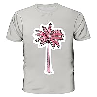 Summer Sun Sand Beach Tshirt for Women Coconut Tree Graphic Short Sleeve Casual Loose Fit Tee Blouses Space Shirt