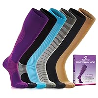 Knee High Compression Socks for Women & Men, 15-20 mmHg, Edema Relief