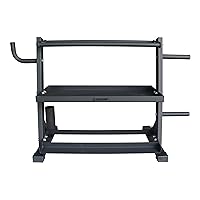 Lifeline Fitness Home Gym 3-Shelf Dumbbell and Kettlebell Storage Rack with Rope and Band Hook - Holds up to 440 LBS - Robust Gym Equipment Storage Solution