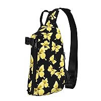 Bee And Flowers Sling Bags Crossbody Sling Backpack Travel Hiking Daypack Chest Bag For Man And Women