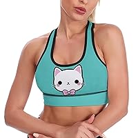 Cute Kitty Cat Women's Tank Top Sports Bra Yoga Workout Vest Sleeveless Athletic Shirts
